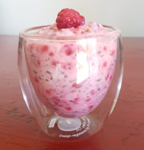 Low Carb Raspberry Yoghurt Chia Pudding