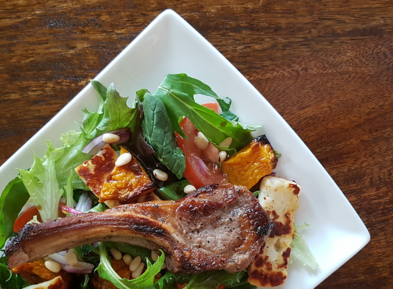 Lamb, Haloumi and Roasted Pumpkin salad