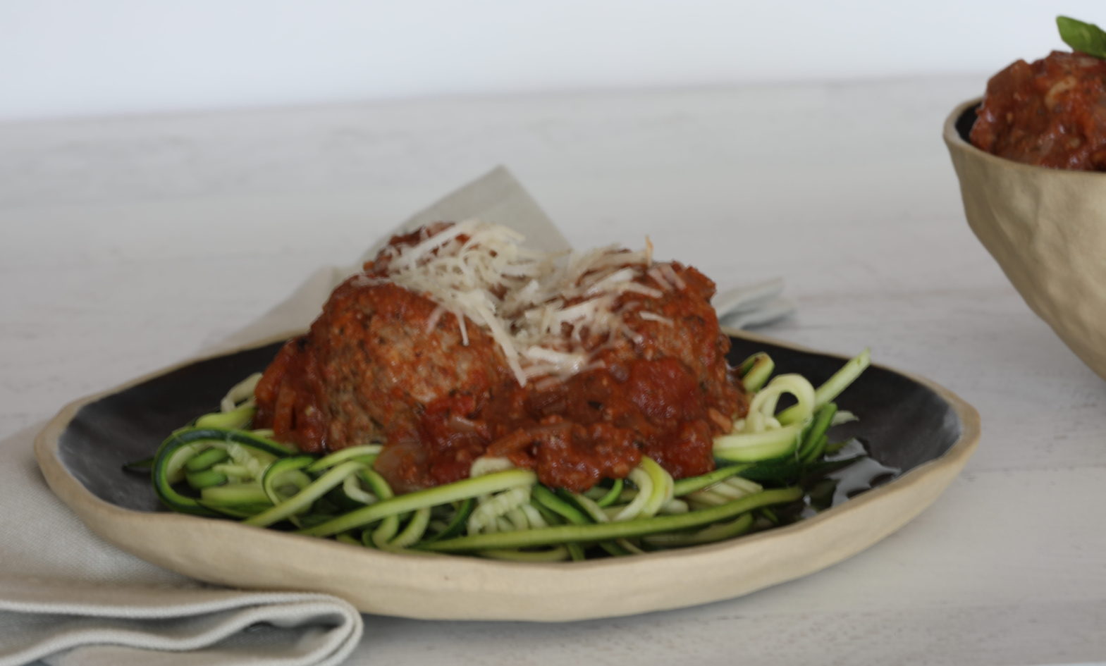 Low Carb Zoodles and Meatballs