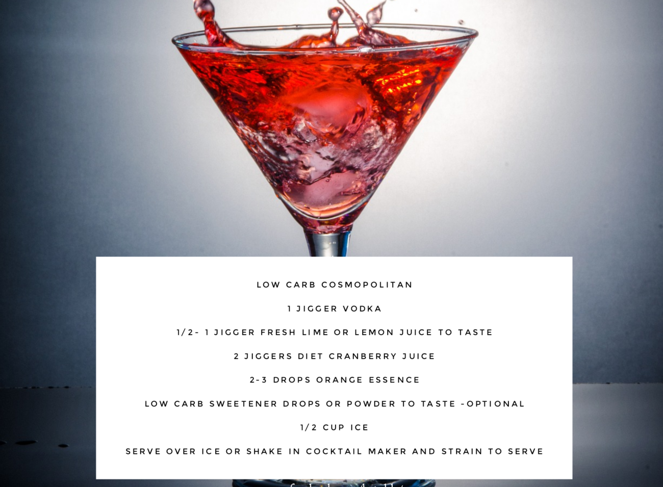 Low Carb Cosmopolitan Cocktail