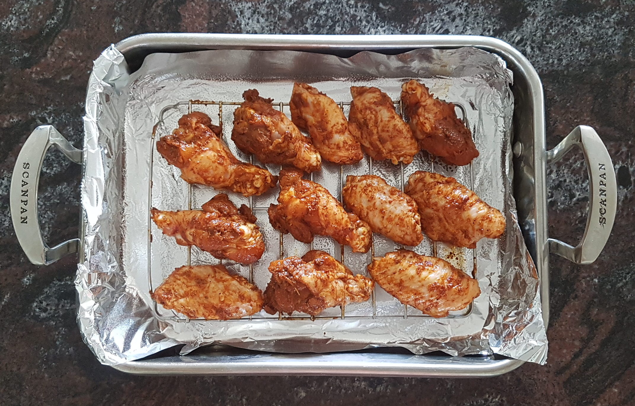 Ensure wings aren't touching each other on the baking rack