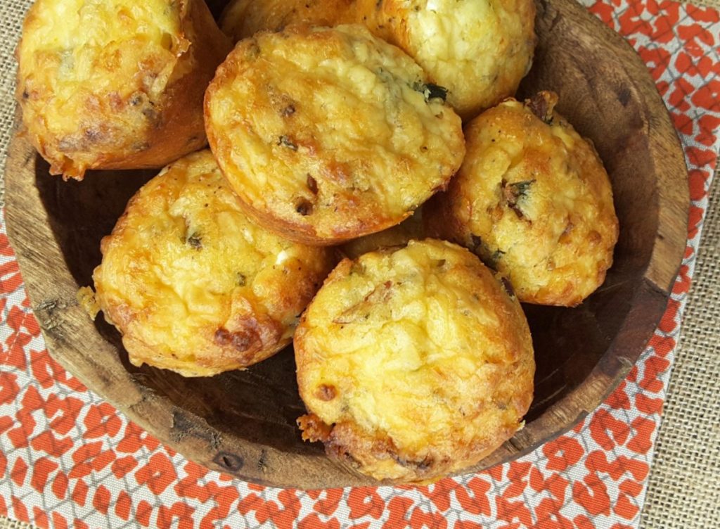 Low Carb Feta Tomato and Olive muffins