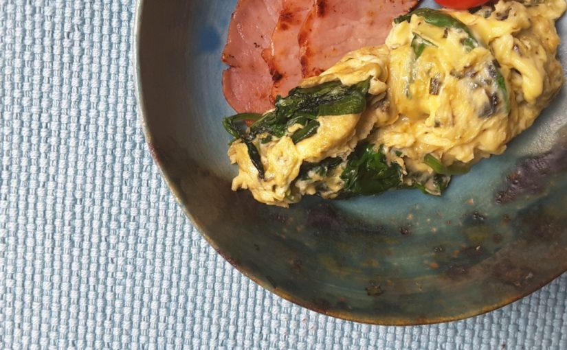 Scrambled Eggs with Cheese and Spinach