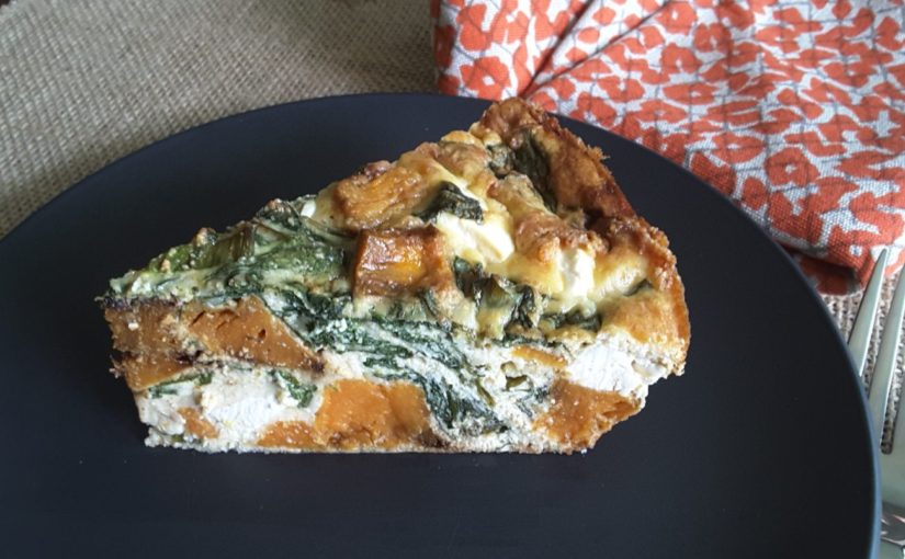 Low Carb Roasted Pumpkin Spinach and Feta Quiche