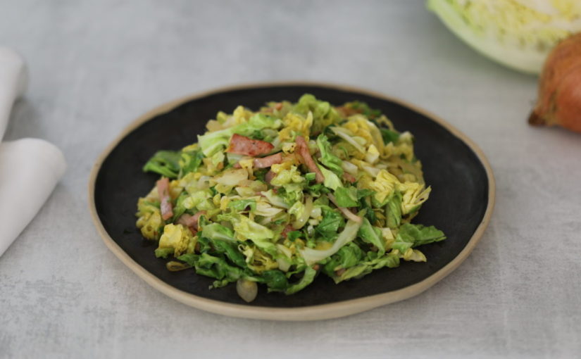 Low Carb Buttered Cabbage with Bacon