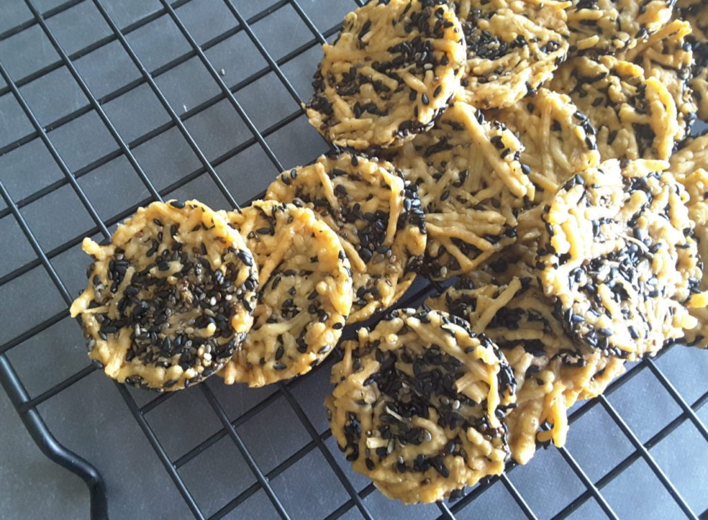 Sesame Chia Parmesan Crackers