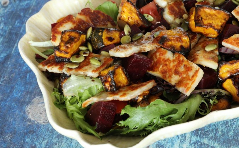 Roasted Pumpkin Haloumi Salad