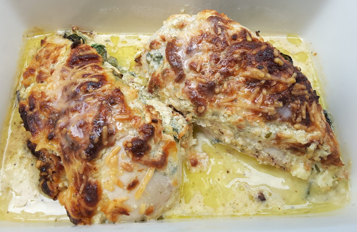 Low Carb Creamy Chicken Spinach Bake
