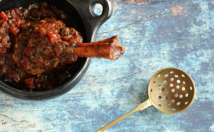 Slow Cooked Lamb Shanks in Red Wine