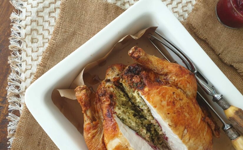 Roast Chicken with Low Carb Stuffing