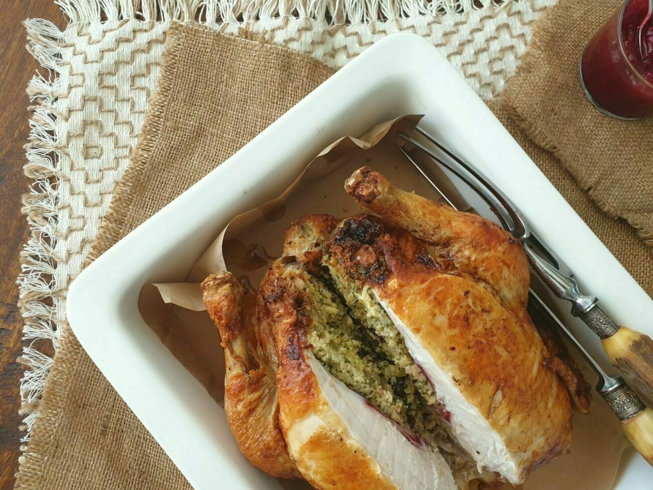 Roast Chicken with Low Carb Stuffing