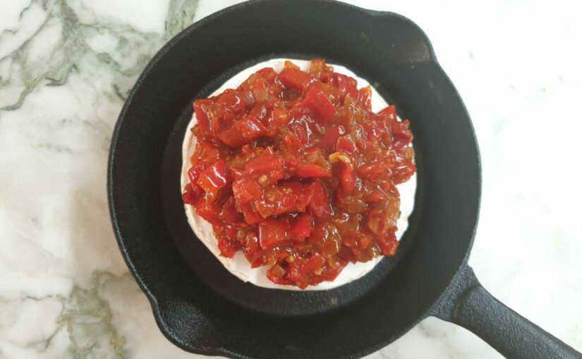 Baked Camembert with Red Pepper Relish