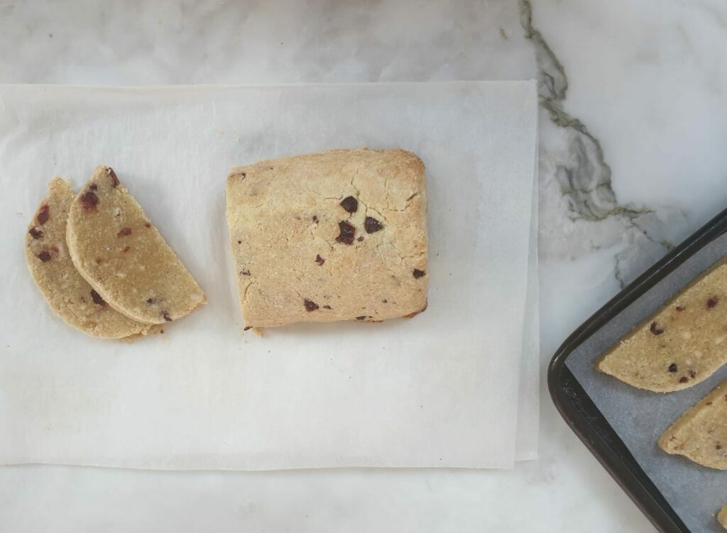 Low Carb Almond Cranberry Biscotti