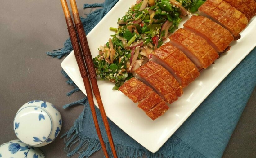 Crispy Pork Belly with Coriander Salad