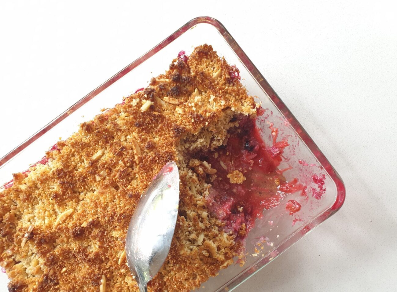 KETO RHUBARB BERRY CRUMBLE