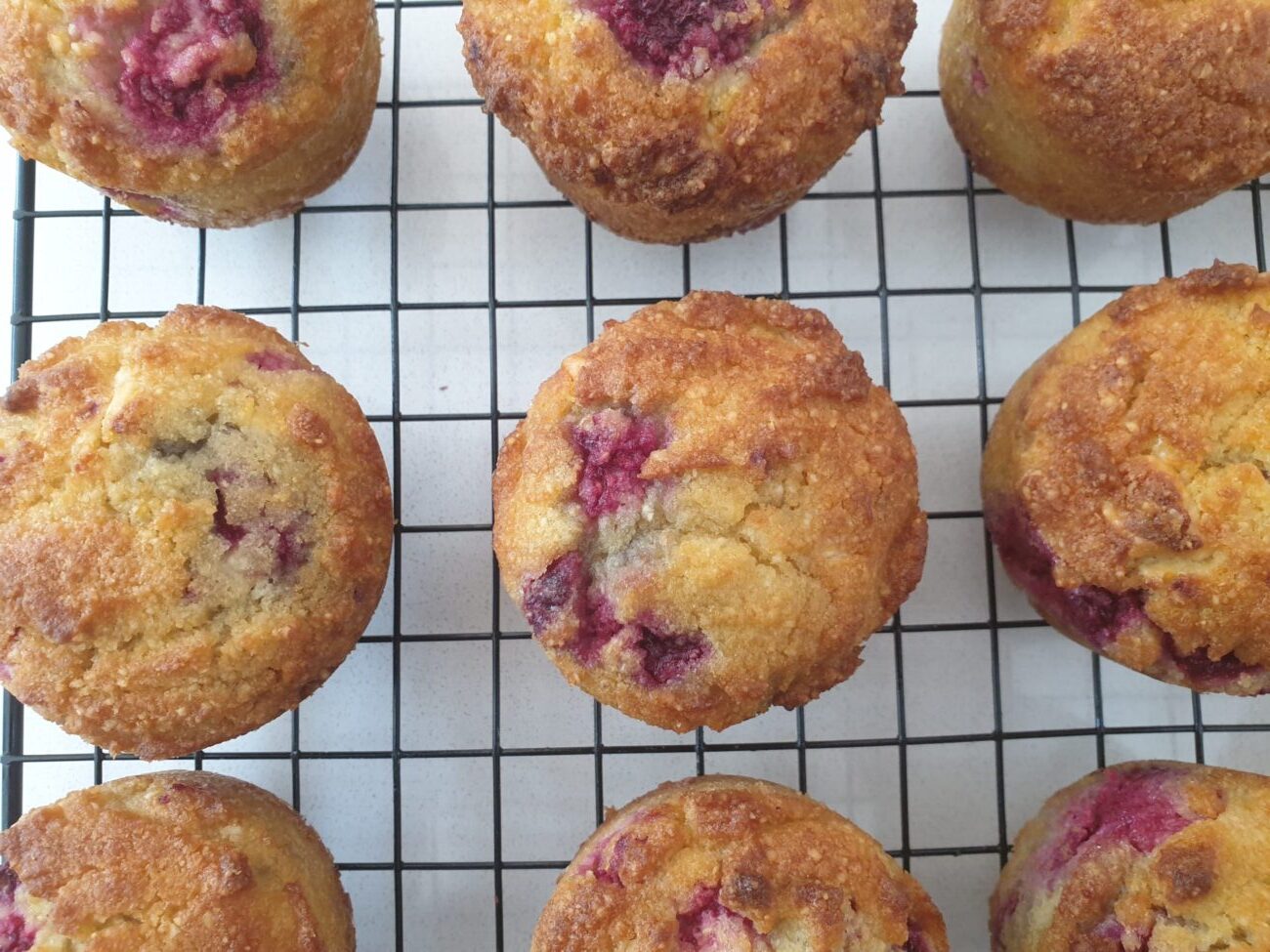 Keto Raspberry White Chocolate Muffins