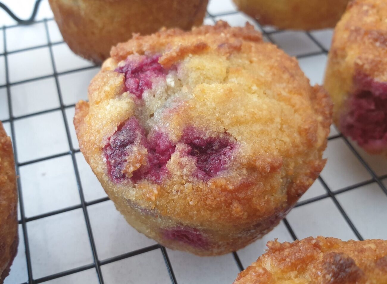 Keto Raspberry White Chocolate Muffins