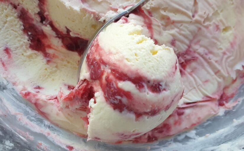 Strawberry Swirl Cheesecake Ice Cream