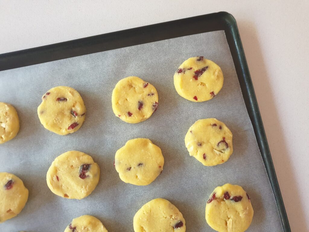 Keto Cranberry Almond Shortbread Cookies