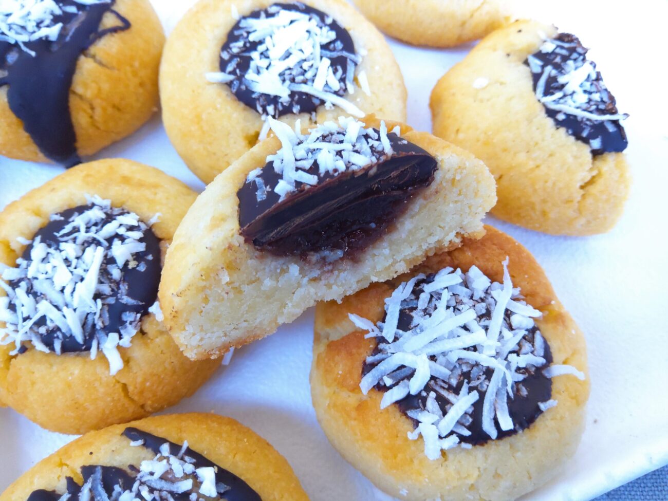 Keto Lamington Thumbprint Cookie