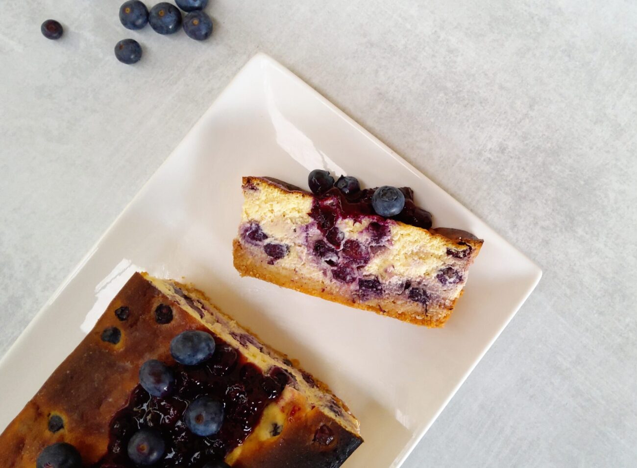 Keto Baked Blueberry Ricotta Cheesecake