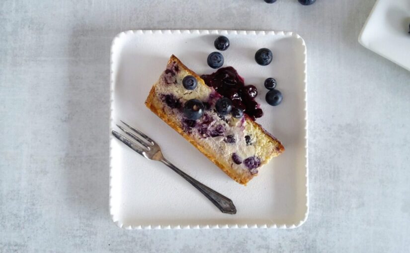 Keto Baked Blueberry Ricotta Cheesecake