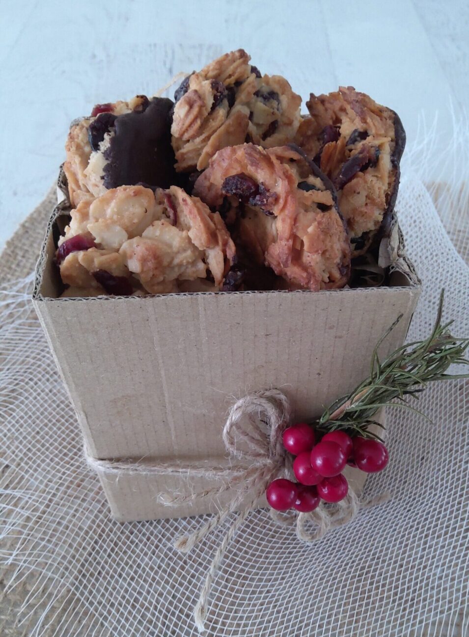 Keto Chocolate Florentine Biscuits